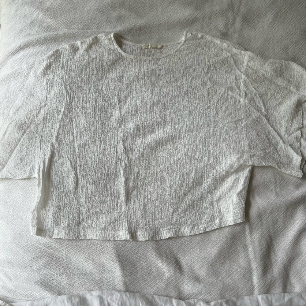White Crinkle Top